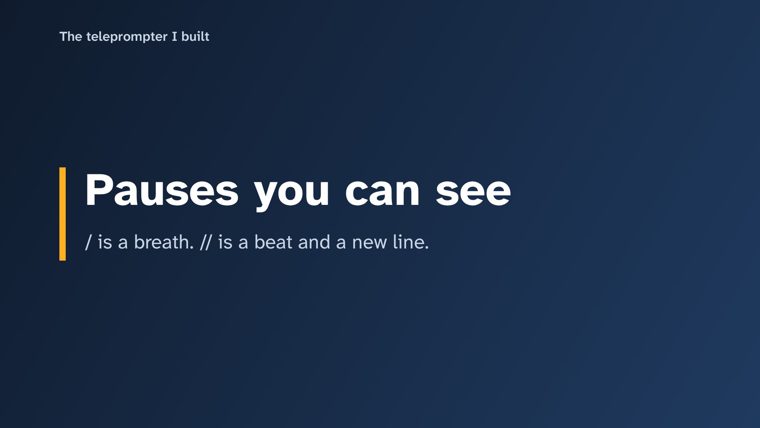 Card: Pauses you can see.